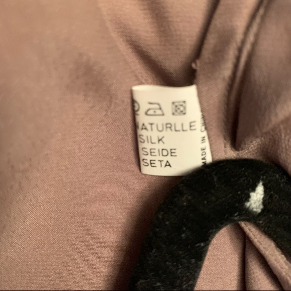 Brunetta 100% silk button down blouse in champagne-small - Picture 9 of 9